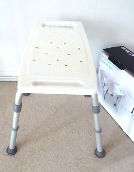 Photo of free White plastic and metal shower stool for disabled use Clean (Bingham NG13) #2