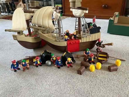 Photo of free Two toy Pirate ships, lots of pirates, two working cannons (Wash Common RG14) #1