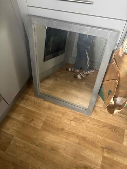 Photo of free Grey framed mirror (Keighley,) #1