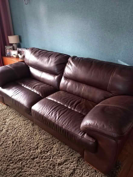 Photo of free 3 seater leather sofa (Wolverley DY11) #1