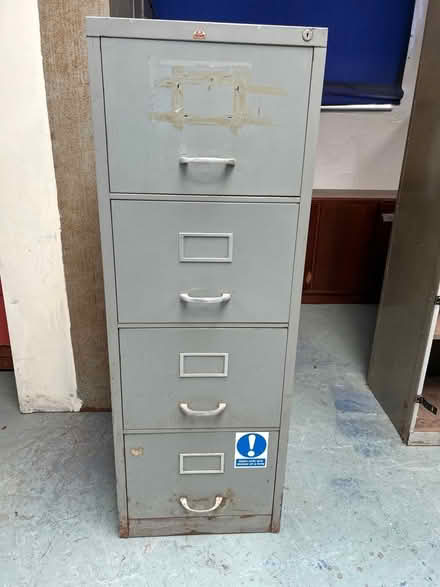 Photo of free 4 Draw Metal Stanley-Sheldon Filing Cabinet (Oulton Broad NR32) #1
