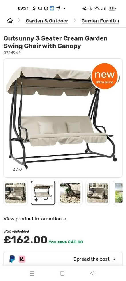 Photo of Garden swing seat (Great Boughton CH3) #1