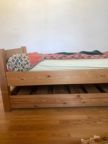 Photo of free Wooden bed frame and mattress (Bethnal Green E2) #2
