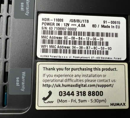 Photo of free Humax TV Recorder for Spares or Repairs (Langwathby CA10) #2