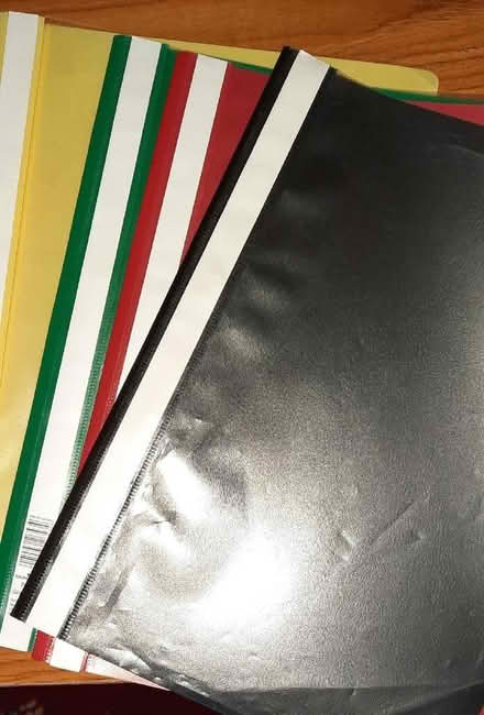 Photo of free Flat coloured files with metal clip x 4 (Woodley RG6) #1