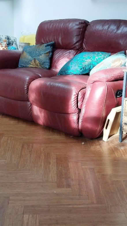 Photo of free 3 piece suite burgundy Italian leather (Over Norton OX7) #1