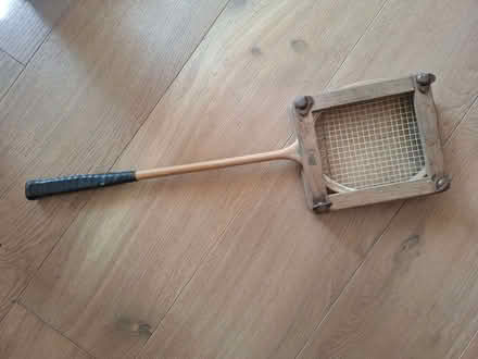 Photo of free Old fashioned squash racket and press (Long Crendon HP18) #1