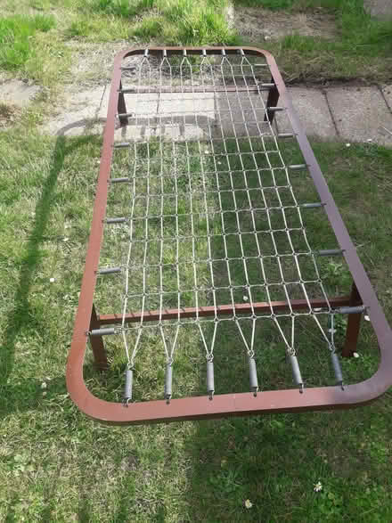 Photo of free 2 metal framed single beds and 1 mattress. (Upper Dovercourt CO12) #1