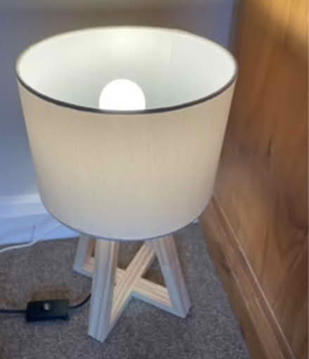 Photo of free Pending- 2XCream Wooden Tripod Lamp (Castleford / WF10) #1