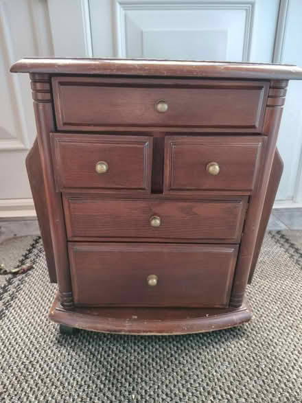 Photo of free Mahogany drawers & magazine rack (Hall Green B28) #1