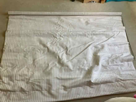 Photo of free blackout Roman blind - pink & white (Finchley Central N3) #1