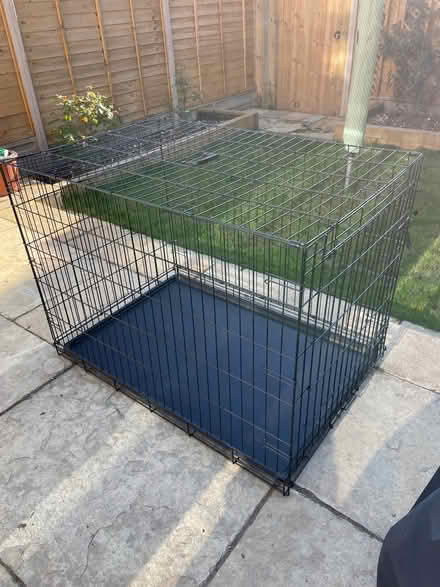 Photo of free XL Metal Dog Crate - Foldable with Tray (Fulham Palace Rd W6) #1
