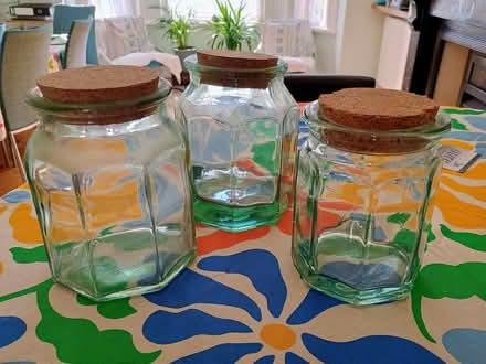 Photo of free 3 glass storage jars (Monkstown, County Dublin) #1