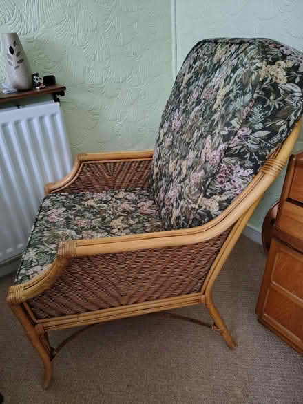Photo of free Comfy wicker armchair (Hall Green B28) #2