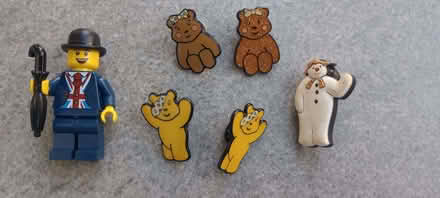 Photo of free Pudsey bear and Snowman pins / English man lego (Saint George's CO2) #1