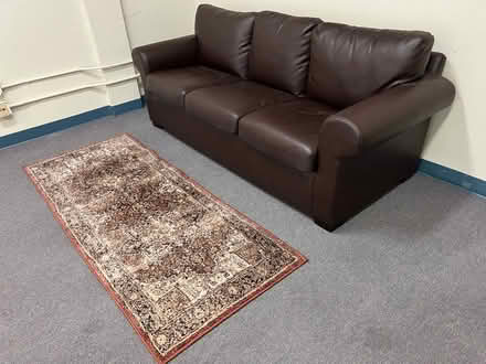 Photo of free Leather Look Sofa, Persian rug (Downtown Martinez) #1