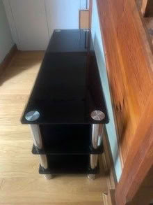 Photo of free Black Glass TV stand (Lamborough Hill OX13) #1