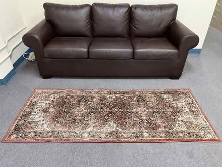 Photo of free Leather Look Sofa, Persian rug (Downtown Martinez) #2
