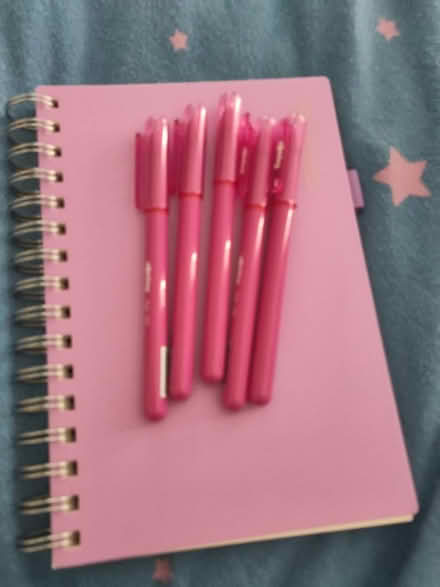 Photo of free A5 dotted notebook+5 pink pens (Erith DA8) #1