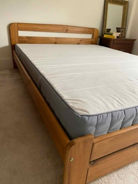 Photo of free King mattress and wood bed frame (Twickenham (TW1)) #3