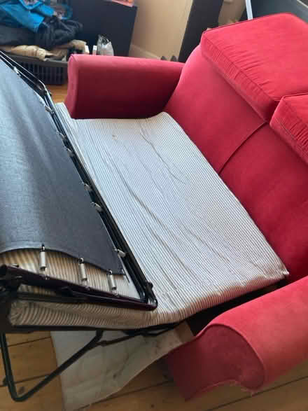 Photo of free Sofa bed, red, metal frame (Sunbury TW16) #4