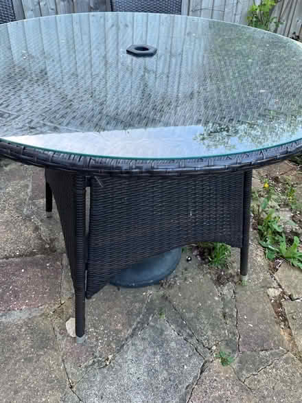 Photo of free Brown rattan garden table (for repair) (Sonning RG4) #2