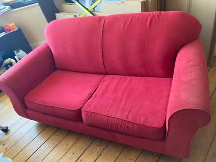 Photo of free Sofa bed, red, metal frame (Sunbury TW16) #1