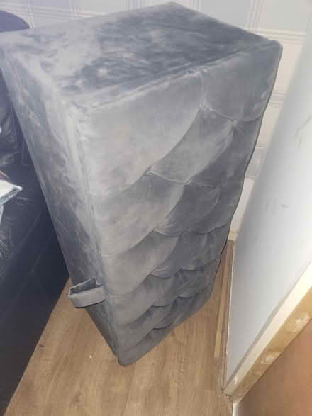 Photo of free Suede affect ottaman (Shefford) #1