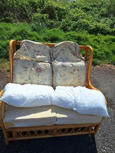 Photo of free Strong cane sofa+cushions-no covers (Kington Magna) #4