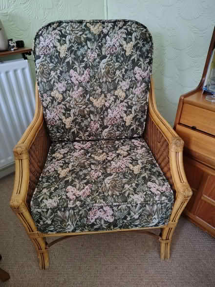 Photo of free Comfy wicker armchair (Hall Green B28) #1