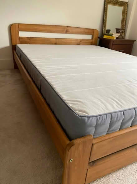 Photo of free King mattress and wood bed frame (Twickenham (TW1)) #4