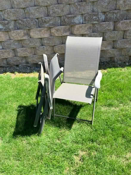 Photo of free Set of 2 Used folding patio chairs (Berks County - Oley) #2
