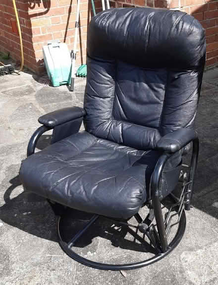Photo of free Black faux leather rocker-recliner chair (Clapham MK41) #1