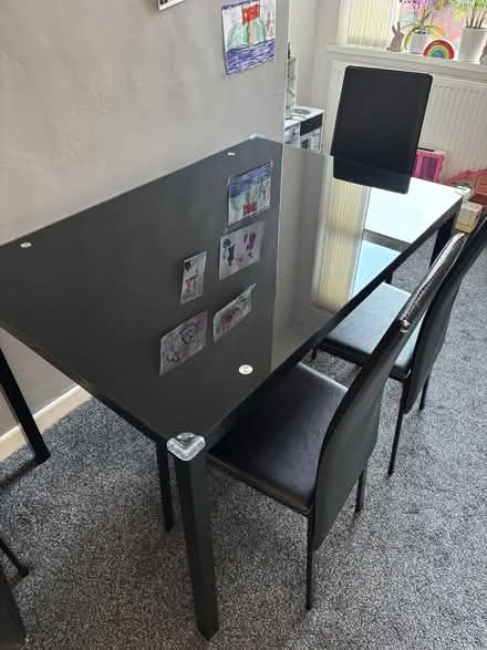 Photo of free Black glass table no chairs (Bury BL9) #2