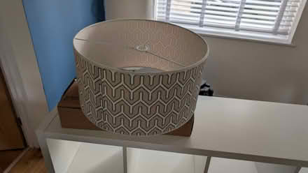 Photo of free Grey /white geometeric lamp light shade (Wymington NN10) #1