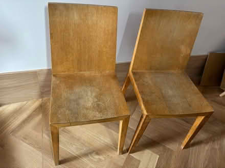 Photo of free Two Habitat oak dining chairs (N6) #1
