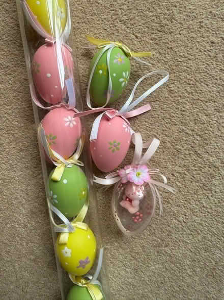 Photo of free Plastic hanging Easter egg decorations (Bidborough TN4) #1