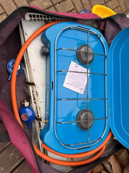 Photo of free Campingaz two ring burner n stand (PR5 lostock hall) #1