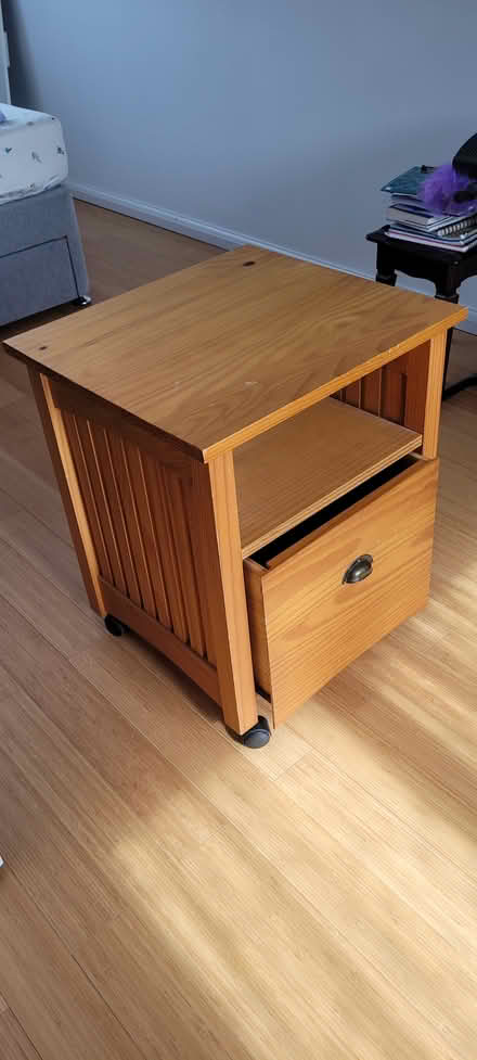 Photo of free Pine side table with castors (Little Chalfont (HP7)) #1