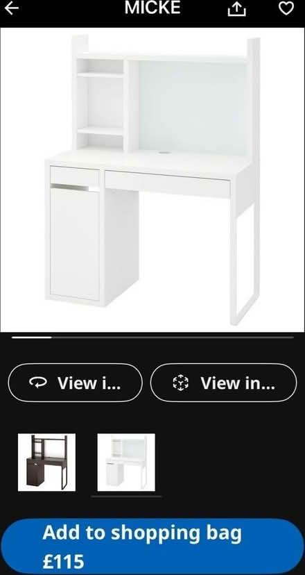 Photo of free IKEA Micke desk white (Hanover BN2) #4