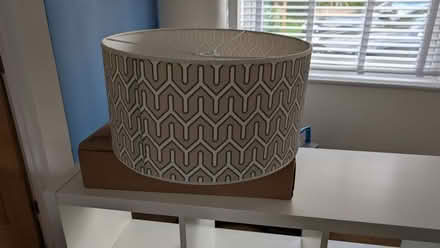 Photo of free Grey /white geometeric lamp light shade (Wymington NN10) #2