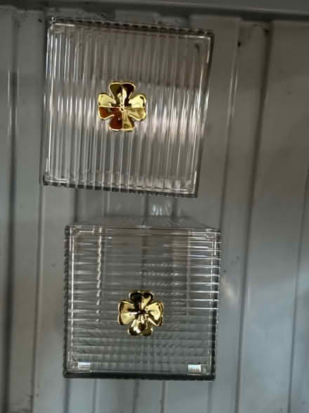 Photo of free Pair of acrylic bathroom jars (Castle, CW8) #1