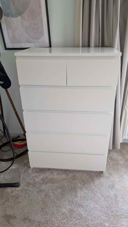 Photo of free IKEA Malm 6 drawer unit in white (Wymington NN10) #1