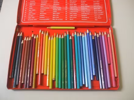 Photo of free Tin box of coloured pencils (Stretford M32) #2