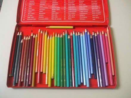 Photo of free Tin box of coloured pencils (Stretford M32) #2