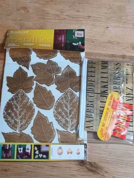 Photo of free Gold metallic stickers - letters & leaves (Walnut Tree MK7) #1