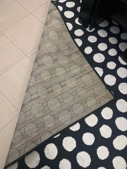 Photo of free Black & white doted rug (W3 8bf south Acton) #2