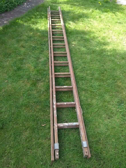 Photo of free Wooden double extension ladder (Bricknell HU5) #1