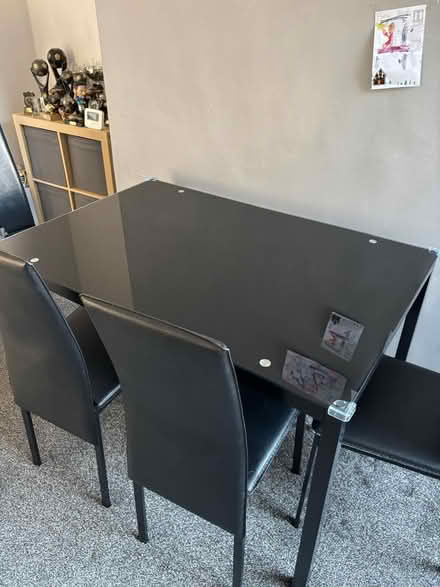 Photo of free Black glass table no chairs (Bury BL9) #1