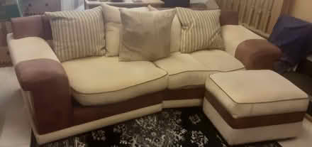 Photo of free Cream/tan sofa (Landysul) #1